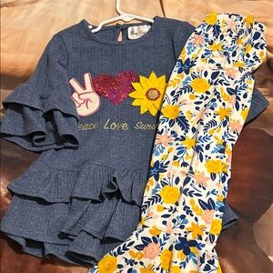 Adorable flare pants and top